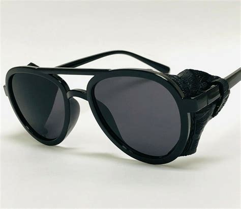 sunglasses with leather side shades.